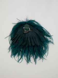 Broche PLUMA dark emerald